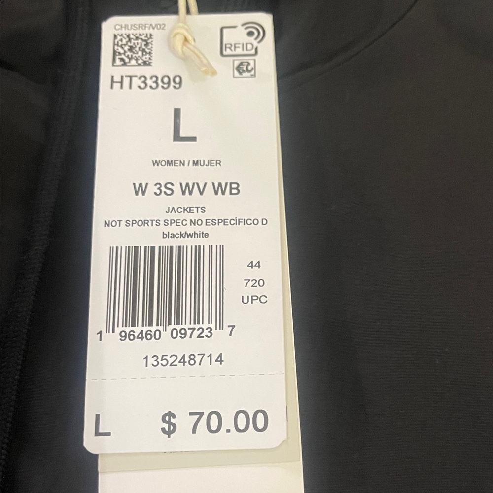 Adidas Black Jacket with White Logo